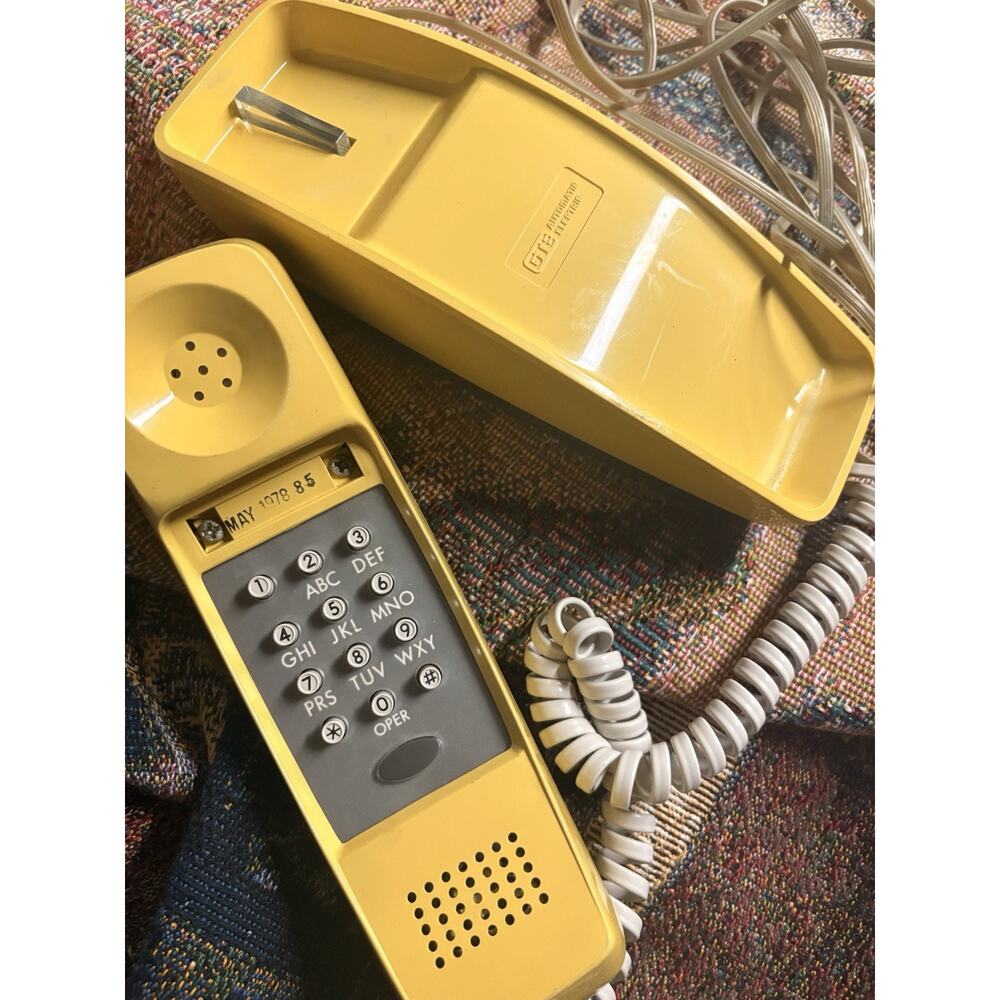 VINTAGE GTE YELLOW PHONE Works Rare Touch Pad 1978